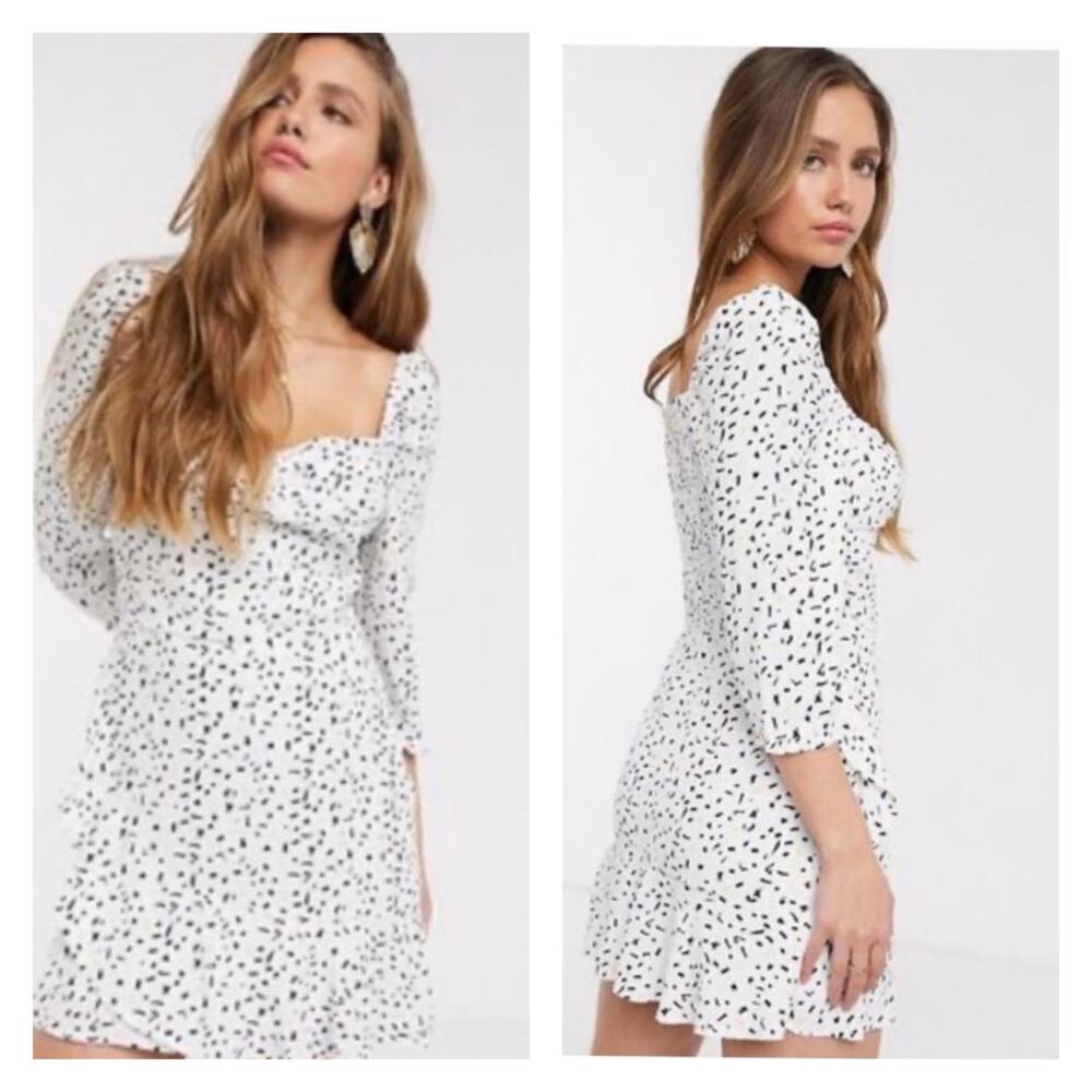 Anthropologie Rahi Confetti Print Puff Sleeve Mini Dress Women's Size XL